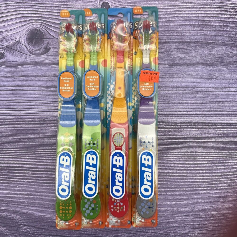 4 LOT Oral B Stages 4 2004 Stage 4 Toothbrush Older Child Big Kids S11 SOFT